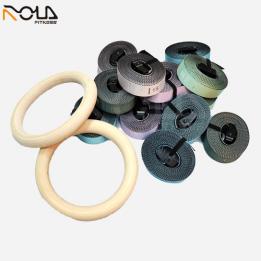 Multi Color Strap Birch Wood Gym Rings - 副本